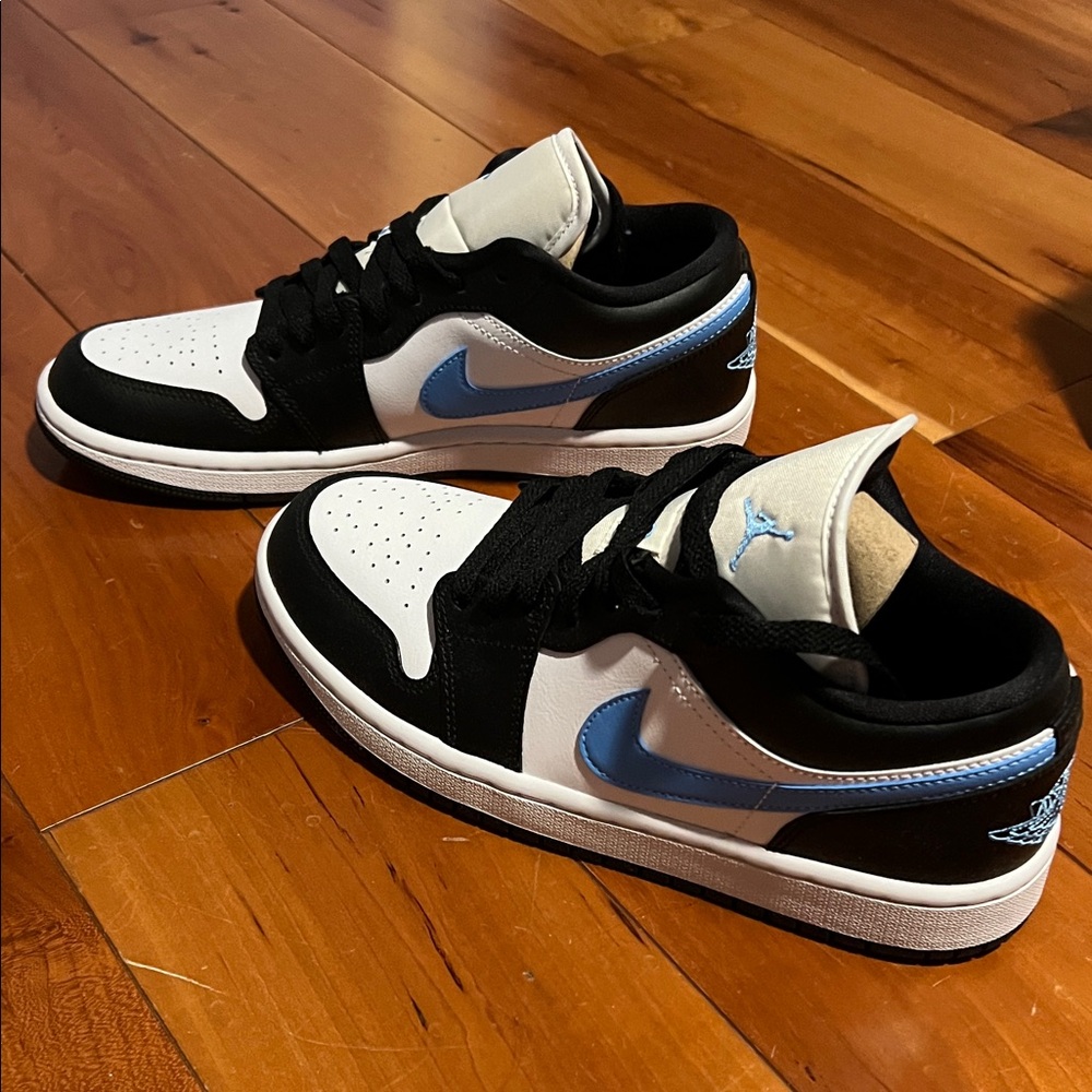 Nike Air Jordan Low Black and Light Blue Sneakers - Picture 7 of 10